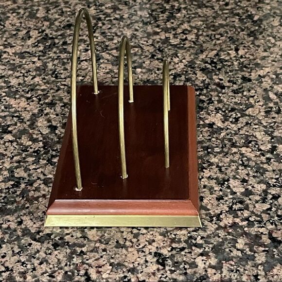 The Bombay Company Brass Arches & Trim Wood Letter Holder Vintage - Picture 10 of 16